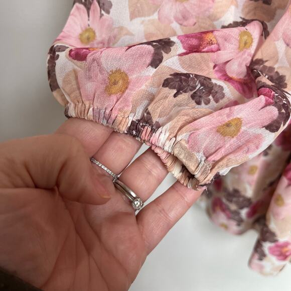 Aritzia Mini Floral Long Sleeve Tempest Dress Size Small - Picture 6 of 9